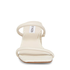 Steve Madden Lilah Square Open Toe Angled Block Heel Sandal Bone Croco