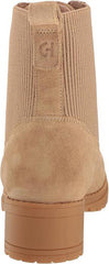 Cole Haan Camea Dark Latte Waterproof Suede Round Toe Zipper Ankle Combat Boots