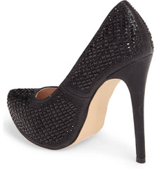 Lauren Lorraine Vanna High Platform Pump Rhinestone High Heel Prom Shoes Formal