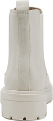 Soda Pilot Bone Pu Pull On Round Toe Chunky Platform Block Heel Wide Ankle Boots