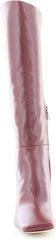 Sam Edelman Adi Bordeaux Spool Heel Squared Toe Zipper Leather Knee High Boots