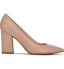 Nine West Cecilee Light Natural Slip On Pointed Closed Toe Retro Inspired Pumps