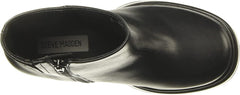 Steve Madden Cobra Black Leather Block Heel High Platform Fashion Ankle Boots