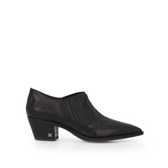 Sam Edelman Roy Black Leather Fashion Pull On Pointed Toe Block Heeled Sandals 8.5
