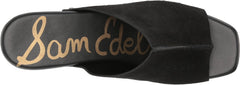 Sam Edelman Josselyn Black Squared Open Toe Slip On Studded Block Heeled Sandals