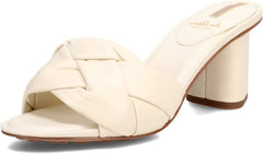 Sam Edelman Oaklie Modern Ivory Knotted Strap Triangular Block Heeled Sandals