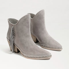 Sam Edelman Willie Pointed Toe Western Block Heel Womens Fringe Ankle Booties