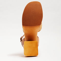 Sam Edelman Suzannah Tan Multi Ankle Strap Open Toe Block Heel Platform Sandals