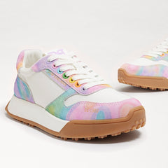 Sam Edelman Layla Rainbow Lace Up Low Top Chunky Heeled Fashion Sneakers