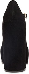 Steve Madden Elyssa Black Block Heel Retro Mary Jane Velvet Platform Pumps