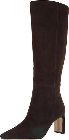 Sam Edelman Sylvia Chocolate Brown Athletic Calf Pointed Toe Knee High Boots
