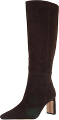 Sam Edelman Sylvia Chocolate Brown Athletic Calf Pointed Toe Knee High Boots