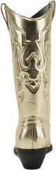 Soda Red Reno Gold Western Cowboy Pointed Toe Knee High Pull On Tabs Boots