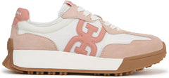 Sam Edelman Langley White/Warm Blush/Washed Coral Chunky Low Top Flat Sneakers