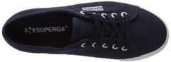 Superga 2790 Low-Top Sneakers Navy Blue White Platform Wedge Lace Up Sneaker (7.5)