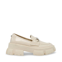Steve Madden Trifecta White Retro 90's Leather Low Chunky Platform Heeled Loafers