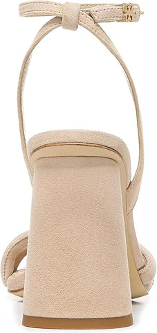 Sam Edelman Kia Cappuccino Squared Open Toe Ankle Strap Block Heeled Sandals
