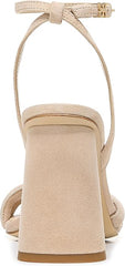 Sam Edelman Kia Cappuccino Squared Open Toe Ankle Strap Block Heeled Sandals