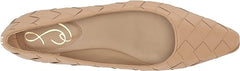 Sam Edelman Joy Macadamia Pointy Toe Low Block Heel Slip On Leather Ballet Flats
