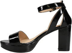 Chinese Laundry Go On Black Ankle Strap Pointed Toe Block Heel Platform Sandals