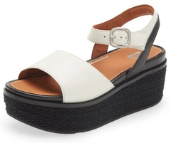 FitFlop Eloise Cream Ankle Strap Open Toe Strappy Upper Espadrille Wedge Sandals