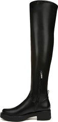 Circus By Sam Edelman Nat Black Round Toe Inner Ankle Zipper Over-the-Knee Boots