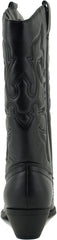Soda Reno Black Pu Western Cowboy Pointed Toe Knee High Pull On Western Boots