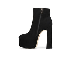 Sam Edelman Eli Toasted Coconut Almond Toe Suede Platform Ankle Dress Boots