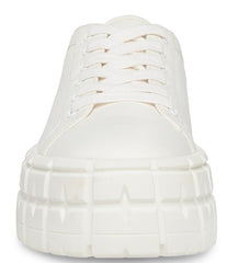 Steve Madden Rorey White Lace Up Rounded Close Toe Platform Fashion Sneaker