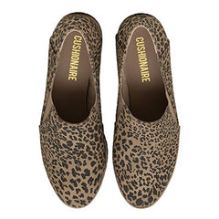 Cushionaire Duffy Cheetah Twin Gore Slip on Memory Foam Casual Loafers Shoes