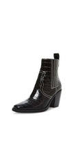 Steve Madden Geniva Black Crocodile Pull On Cowboy Classic Western Boots