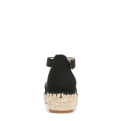 Naturalizer Sole Wren Black Fabric Fashion Ankle Strap Low Heel Espadrille Sandals