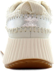 Dolce Vita Dolen Vanilla Pearls Lace Up Platform Low Top Wedge Fashion Sneakers