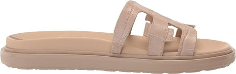 Sam Edelman Valeri French Oak Slip On Open Toe Subtle Detailed Platform Sandals