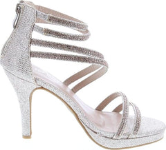 Top Moda Inna-1 Champagne Sandals High Heel Ankle Strap Open Toe Sandals