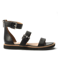Jane and the Shoe JENNA Sandal Black Leather open Toe Platform