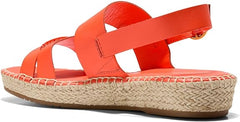Cole Haan Cloudfeel Tilden Nasturtium Leather Slingback Open Toe Flat Sandals