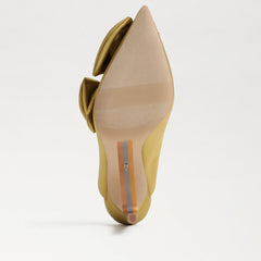 Sam Edelman Azalea Dark Pear Slip On Pointed Toe Bow Detailed Stiletto Pumps.