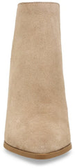 Steve Madden Taylen Tan Suede Zipper Closure Pointed Toe Collar Notched Boots