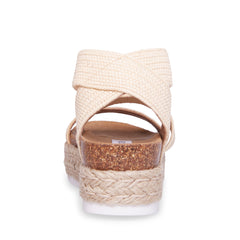 Steve Madden Kimmie Raffia Flatform Platform Espadrille Fitted Wedge Sandals