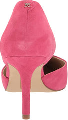 Sam Edelman Viv Dahlia Pink Slip On Pointed Toe Leather Mid Heel Pumps Shoes