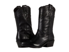 Steve Madden Laredo Black Leather Modern Western Cowboy Mid Calf Classic Boots