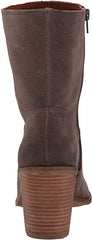 Lucky Brand Sarey Falcon Grey Suede Block Heel Wedge Mid Height Boot Booties