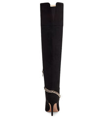 Jessica Simpson Ammira Chain Detail Over The Knee Stiletto Heel Boots Black