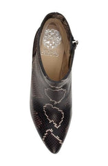 Vince Camuto Grasem Mauve Snake Fashion Block Heel Pointed Toe Western Booties