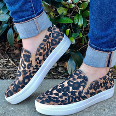 Steve Madden Gills Leopard Print Platform Wide Sneakers Leopard