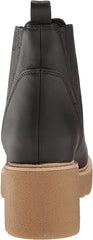 Dolce Vita Harte H2O Black Leather Pull On Chunky Lugged Block Heel Ankle Boots