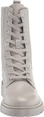 Sam Edelman Lydell Pebble Grey Block Heel Sock Fitted Lace Up Combat Ankle Boots