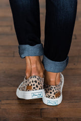 Blowfish Malibu Marley Latte Spots Print Canvas Slip On Rounded Toe Sneaker