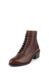 Jeffrey Campbell Gamin Leather Lace Up Combat Boots Eggplant Lace Up Bootie